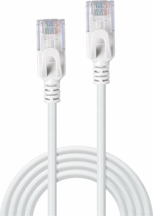 Actual product image Lindy 0.3m Cat.6A U/FTP Ultra Slim network cable, grey RJ45 plug, 500MHz, copper, 30AWG (U/FTP, CAT6a, 0.30 m)