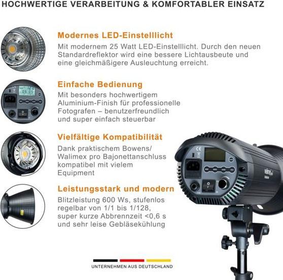 Produktbild Walimex pro Stager 600 HSS Studioblitz (600 W, Blitzkopf)
