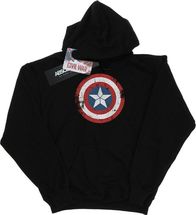 Immagine prodotto Captain America Civil War Distressed Shield Felpa con Cappuccio Donna (XXL)