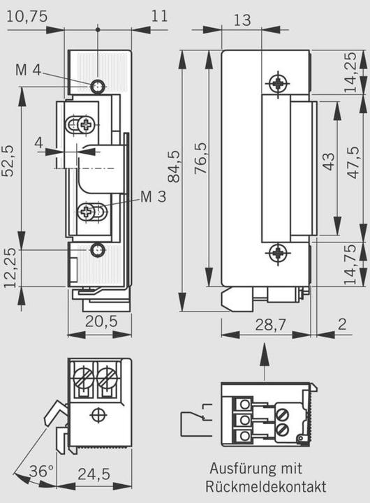 Image du produit Dormakaba Gâche électrique de sécurité série Fire 448 Lucky RR (Intérieur)
