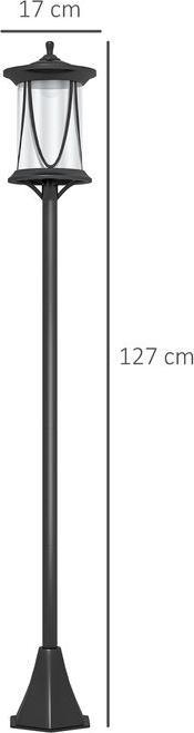 Actual product image Swisshandel24 Solar street lamp LED, IP44, ABS, 17Wx17Dx127Hcm, with cold white LED light, light sensor (30 lm, IP44)