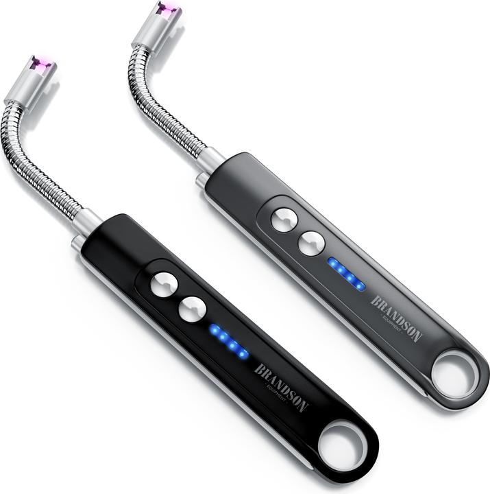 Produktbild Brandson 2x Stabfeuerzeug elektrisch, Lichtbogen Feuerzeug, Kerzenanzünder, USB aufladbar, für Kerze, Gasherd