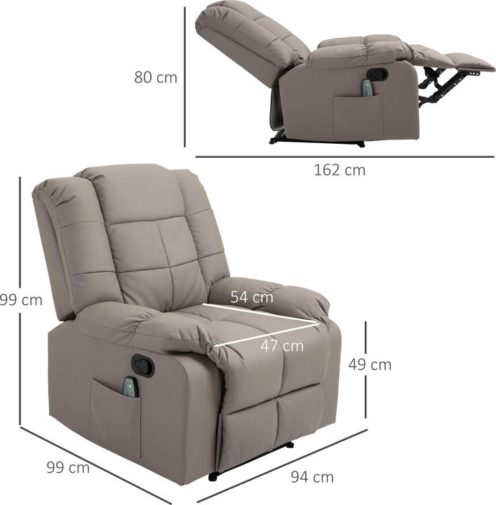 Actual product image Homcom Electric massage chair with reclining function