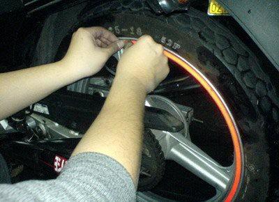 Actual product image Hermex SET- Rim Rim Sticker Car Motorcycle Velo Sticker Rim Strip Ring - Yellow