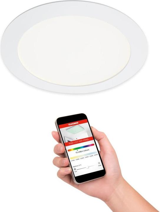 Immagine prodotto Telefunken Luce da incasso a LED dimmerabile IP23 WiFi RGBW 12W 1200 lm bianco caldo - bianco luce diurna (1200 lm)