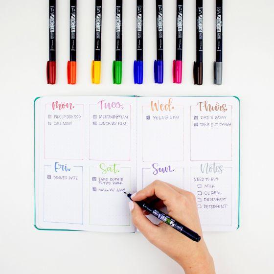 Actual product image Tombow Fudenosuke (Multicoloured, 10 x)