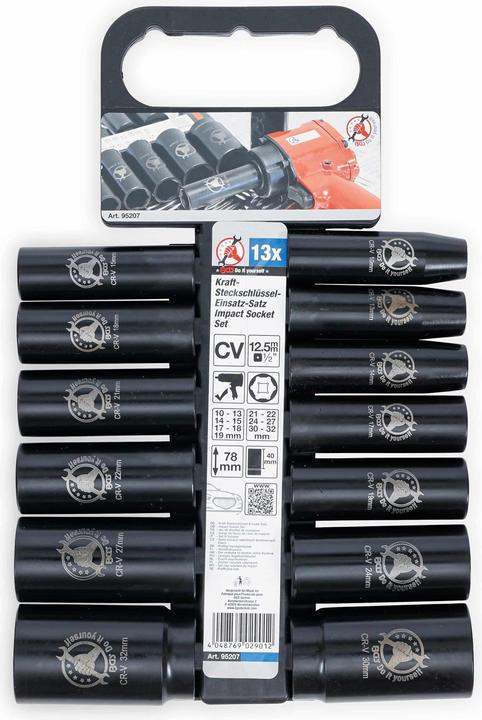 Produktbild BGS Kraft-Steckschlüssel-Einsatz-Satz Antrieb 12,5 mm (1/2") SW 10 - 32 mm 13-tlg. (1/2")