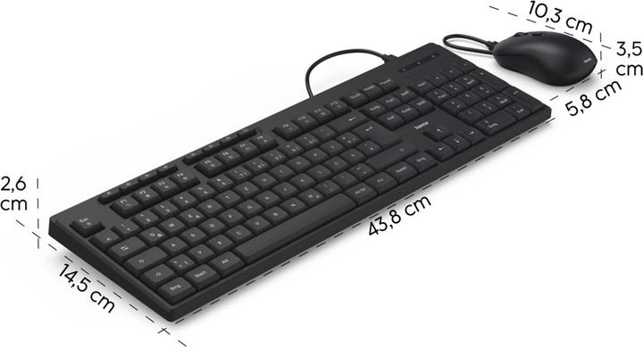 Produktbild Hama USB-Tastatur-Maus-Set CKM-200 kabelgebunden Media-Tasten SW QWERTZ (DE, Kabelgebunden)