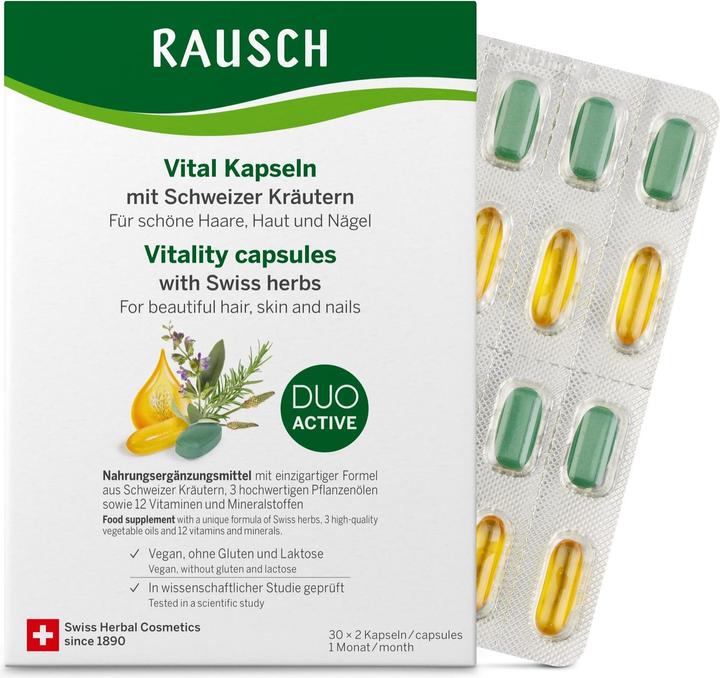 Actual product image Rausch Swiss herbal vitality capsules (60 Piece, Capsules, 90 g)