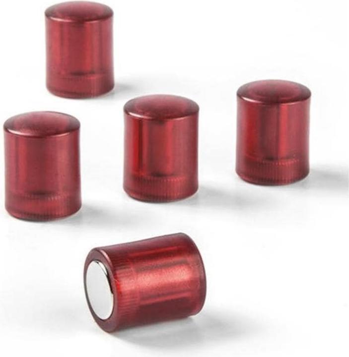 Actual product image Supermagnete Board magnets cylindrical, red transparent (5 x)