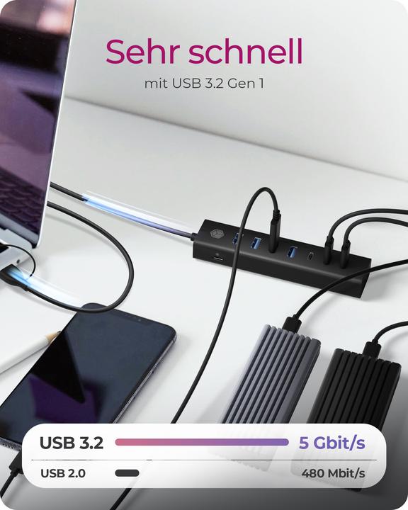 Produktbild Icy Box IB-HUB1737-C3 (USB-C, 7 Ports)