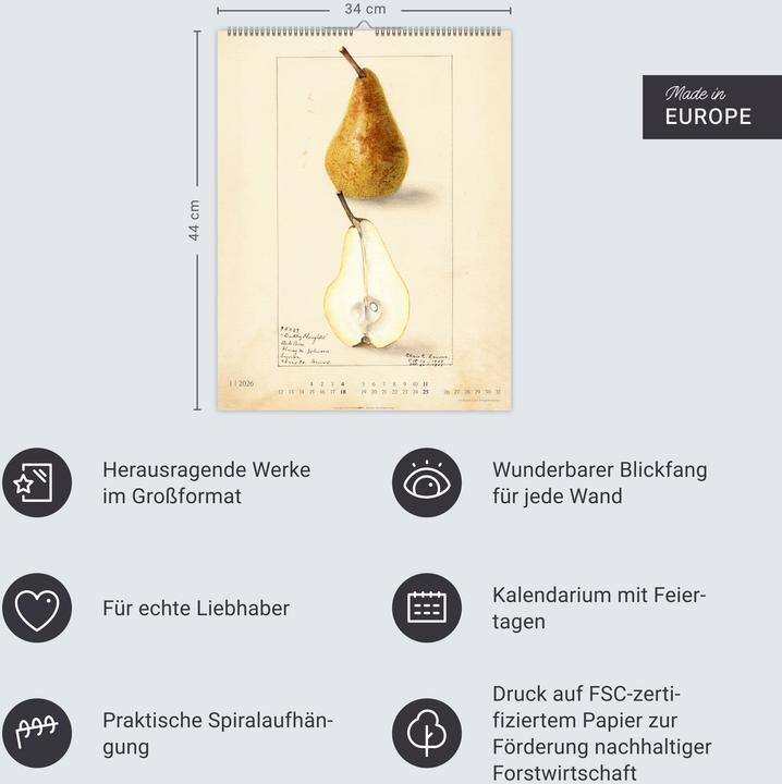 Produktbild Alte Sorten Kalender 2026 (34 x 44 cm, Harter Einband, Deutsch)