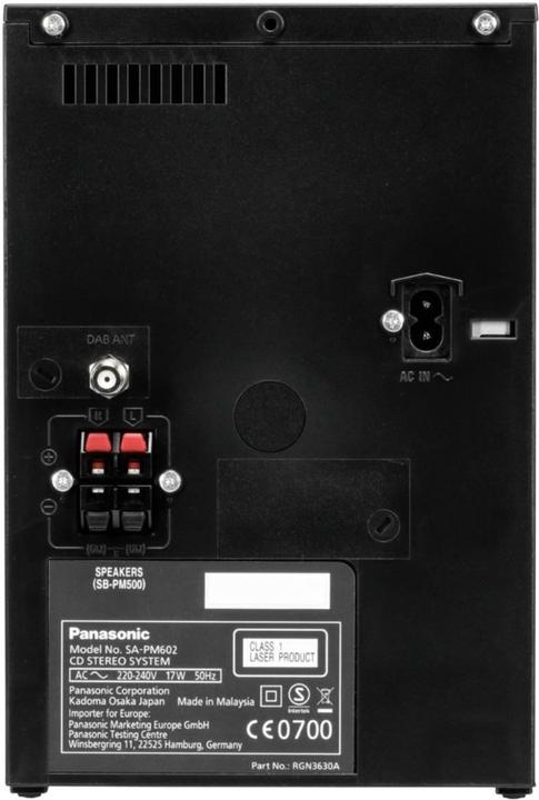Image du produit Panasonic Sc-Pm602 (Lecteur de CD, Bluetooth, 1x 40 W)