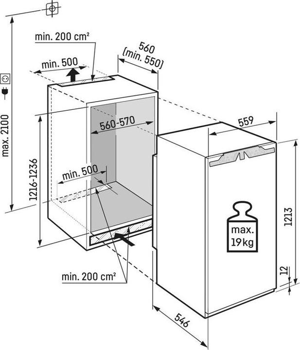 Produktbild Liebherr Integrierbarer Kühlschrank mit BioFresh (188 l)