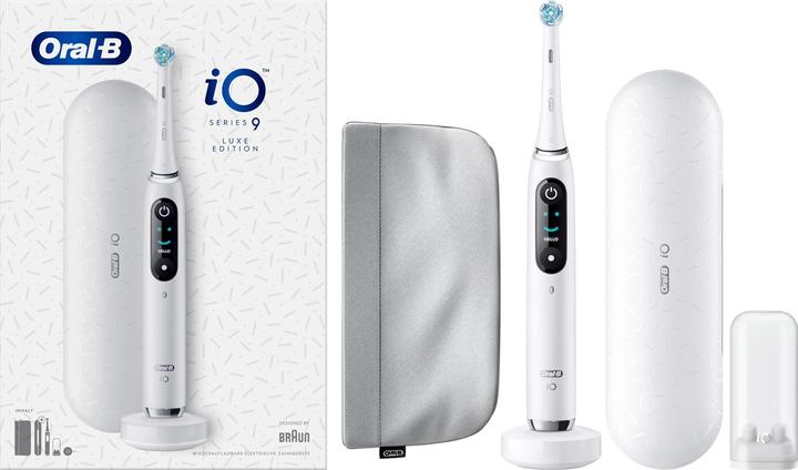 Actual product image Oral-B iO Series 9, White Alabaster Luxe Edition Elektrische Zahnbürste (Oscillating toothbrush)