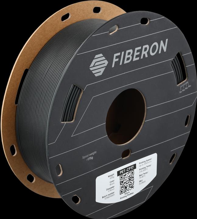 Actual product image Polymaker Fiberon™ PET-CF17 (PET, 1.75 mm, 500 g, Black)