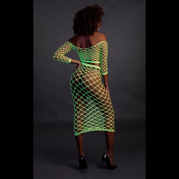 Image du produit Ouch! Long Sleeve Crop Top and Long Skirt - Green - XS/XL (Taille unique)