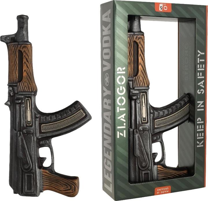 Actual product image Zlatogor AK 47 Vodka from the Ukraine (1 x 50 cl)