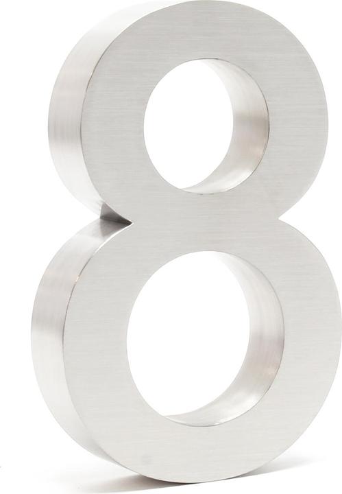 Image du produit Wiltec Plaque Numéro Maison Chiffre "8" 3D 20cm Acier inoxydable Résistant Intempéries Matériel F