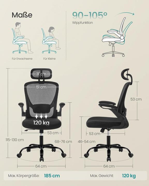Image du produit Songmics Ergonomischer Bürostuhl