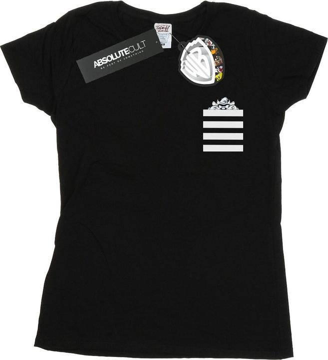 Looney Tunes Taz Stripes Faux Pocket TShirt (S)