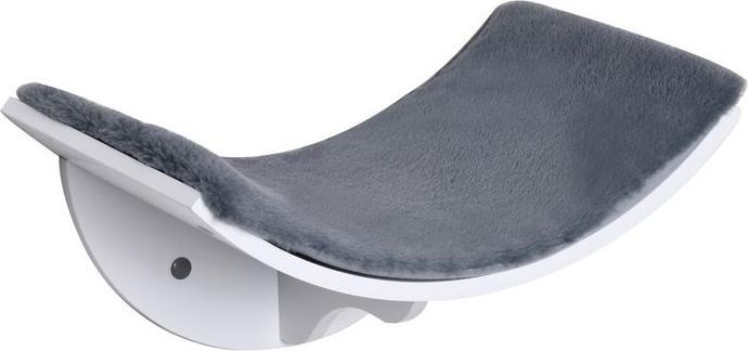 Actual product image Swisshandel24 Cat bed Cat shelf Cat lounger Wall-mounted cat lounger Wall-mounted plush pad MDF White+grey 41 x (Cat)