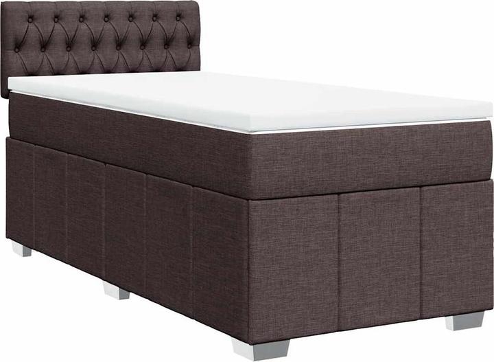 Actual product image VidaXL Box spring bed Upholstered bed Bed with mattress dark brown 90x200cm fabric (90 x 200 cm)