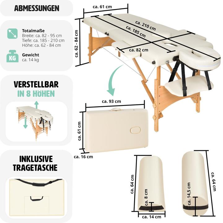 Immagine prodotto tectake Set lettino da massaggio Freddi con rulli