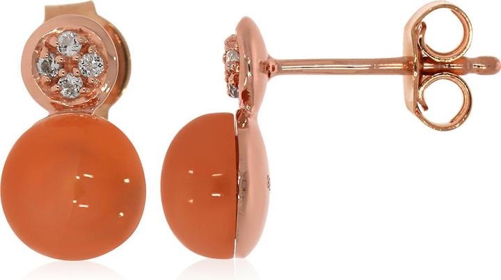 Produktbild Xen Ohrstecker mit Peach Mondstein und Weisstopas ca. 3,77 ct. rosèvergoldet (925 Sterling Silber)