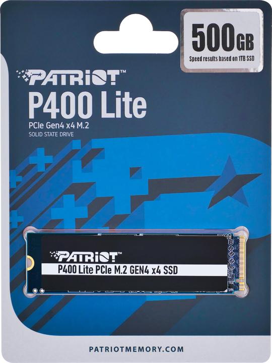 Actual product image Patriot SSD 500GB M.2 P400 Lite PCIe 4x4 NVMe 3500/2400 (500 GB, M.2 2280)
