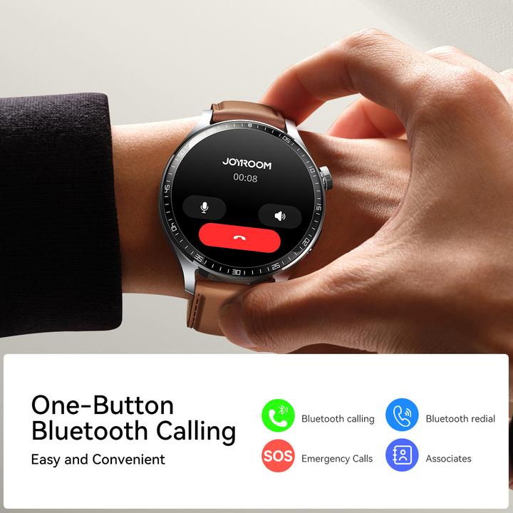 Actual product image Joyroom Classic Series JR-FC2 Pro Smart Watch (Answer/Make Call)-Moonlight Silver (227 mm)