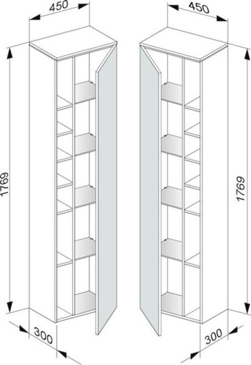 Produktbild Keuco Hochschrank EDITION 400 450x1769x300mm Ans re NB