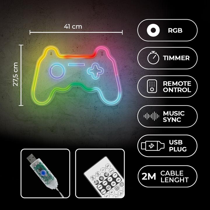 Image du produit Forever Light Neon LED RGB GAMEPAD FLRNE04 + RC