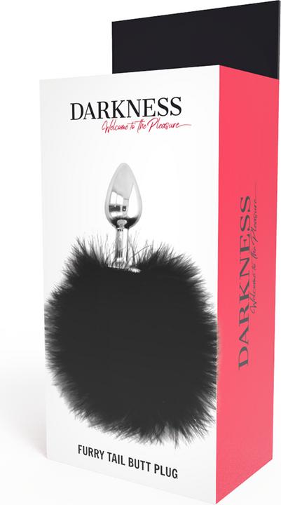 Produktbild Darkness Analplug aus Metall mit schwarzem Hasenschwanz