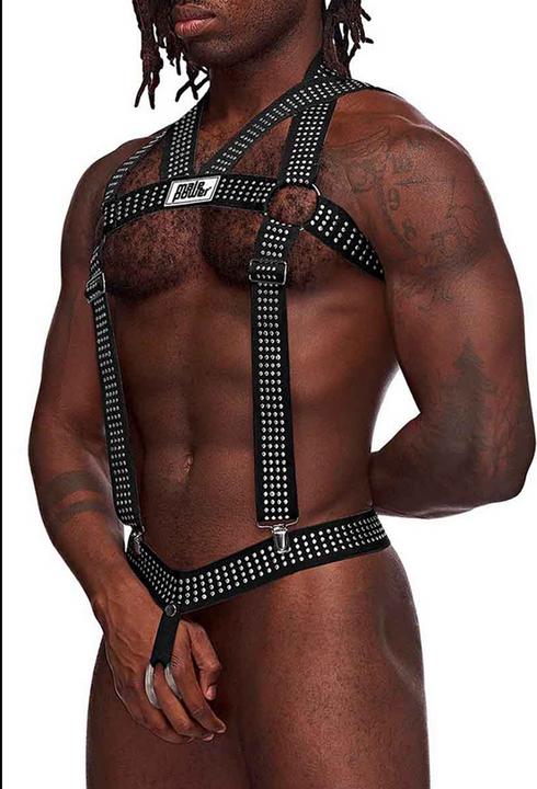 Produktbild Male Power Elastic Studded Harness - Black - OS