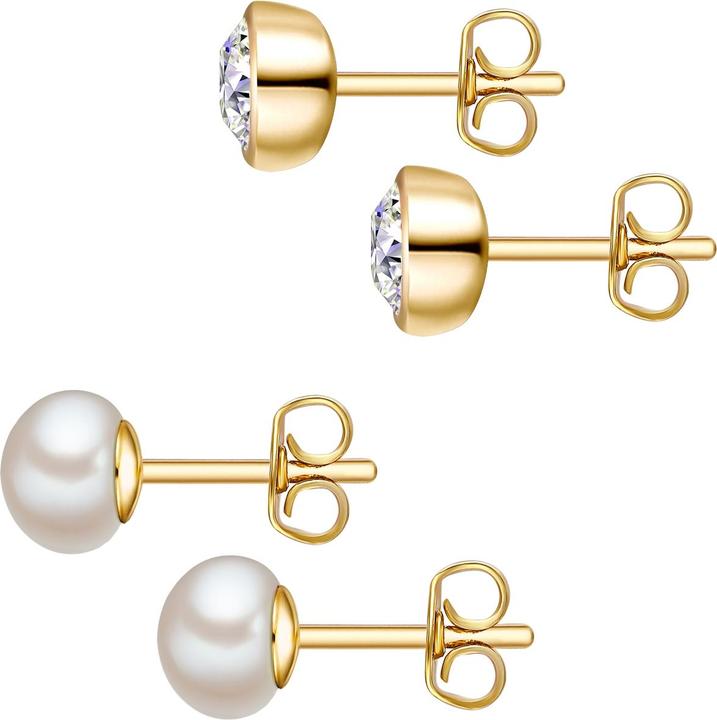Produktbild Rafaela Donata Damen Sterling Silber verziert mit Kristallen von Swarovski® Süsswasser-Zuchtperle gelbgold - 12514 (Sterling Silber)