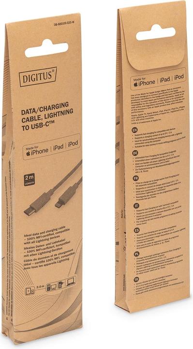 Actual product image Digitus USB type C - Lightning (2 m, USB 2.0)