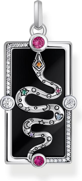 Immagine prodotto Thomas Sabo Ciondolo a catena Snake con smalto nero a freddo e pietre colorate Argento (Argento 925, Smalto/argento, Smalto)