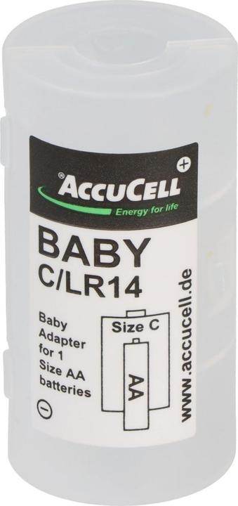 Actual product image Panasonic 2x adapter C, Baby, LR14 and eneloop battery NiMH, Mignon, AA, HR06 (2 pcs., R14, C, 2000 mAh)