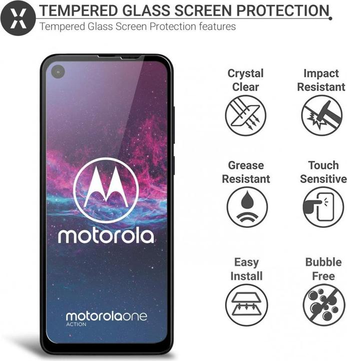 Produktbild Screenguard Motorola One Action Full Screen Panzerglas Schutzfolie 2.5D 9H (1 Stück, Motorola One Action)
