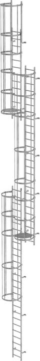 Munk Multi-step ladder with back protection (emergency ladder) galvanised steel 15.20m (Multi-purpose ladder, 1520 cm)