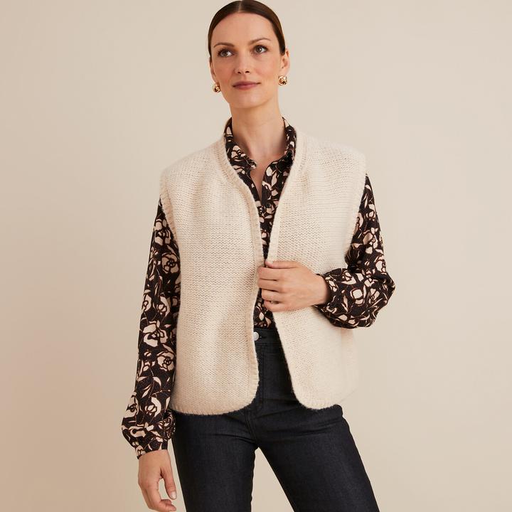 Anne Weyburn Feinstrick-Gilet mit rundem Ausschnitt