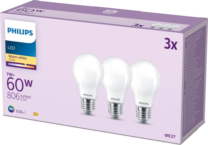 Image du produit Philips Ampoules à LED (E27, 7 W, 806 lm, 3 x, E)