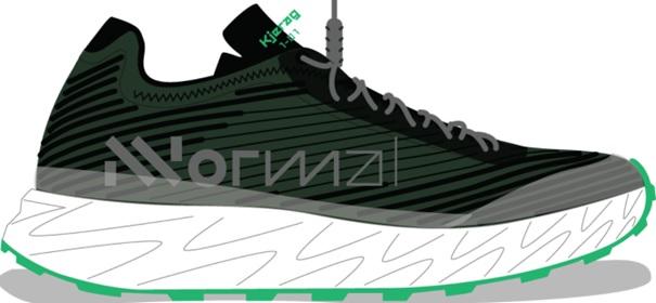 Actual product image Nnormal Kjerag Shoe Black/Green (41 1/3)