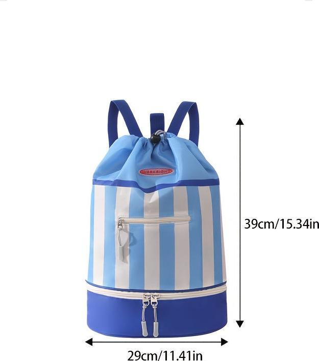 Image du produit Only-Bags.Store 1 Stück Sportrucksack - Gestreift, Nass/Trocken-Trennung, leichte Polyester-Tasche mit