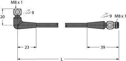 Actual product image Turck Food & Beverage hygienic TPE connecting cable PKWH3M-P7X2-0 (0.30 m)