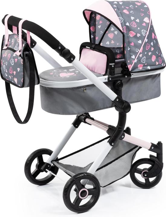 Bayer Design 18419AA Neo Vario Combi Poppenwagen met Tas, Grijs, Roze