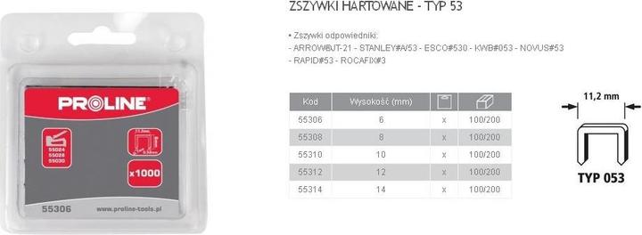 Produktbild Proline 10 mm temperierte Heftklammern Typ 53 (11,2 mm) 1000 Prozent (1000 x)