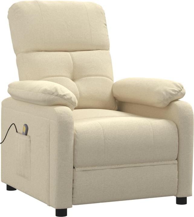Image du produit VidaXL Fauteuil de massage Fauteuil de télévision Fauteuil relax Fauteuil de relaxation Crème Tissu