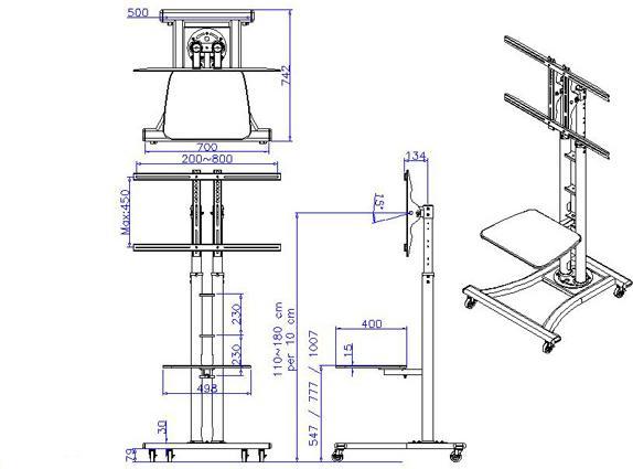 Produktbild Value LCD/TV-Rollständer (Universal, 60", 50 kg)